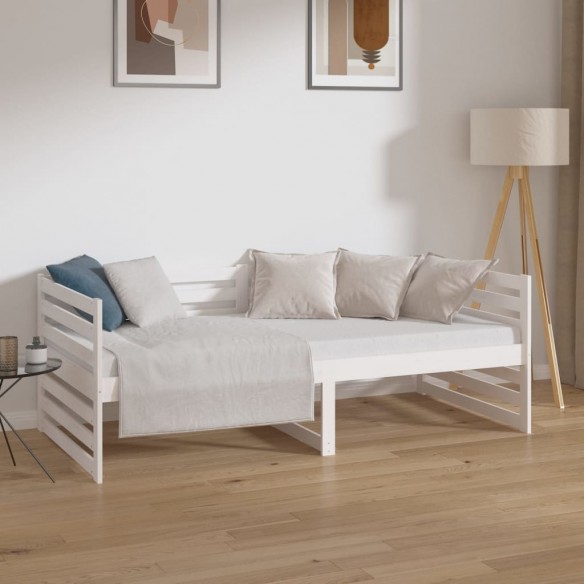 Lit de jour Blanc 90x190 cm Bois de pin massif