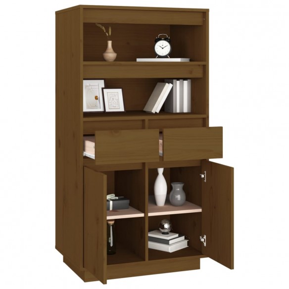 Buffet haut Marron miel 60x40x116,5 cm Bois massif de pin