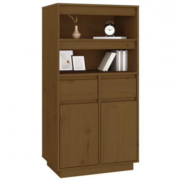 Buffet haut Marron miel 60x40x116,5 cm Bois massif de pin