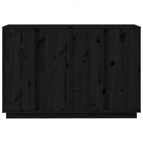 Buffet Noir 120x35x80 cm Bois massif de pin