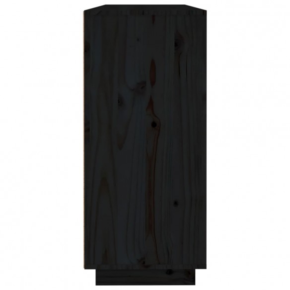 Buffet Noir 120x35x80 cm Bois massif de pin