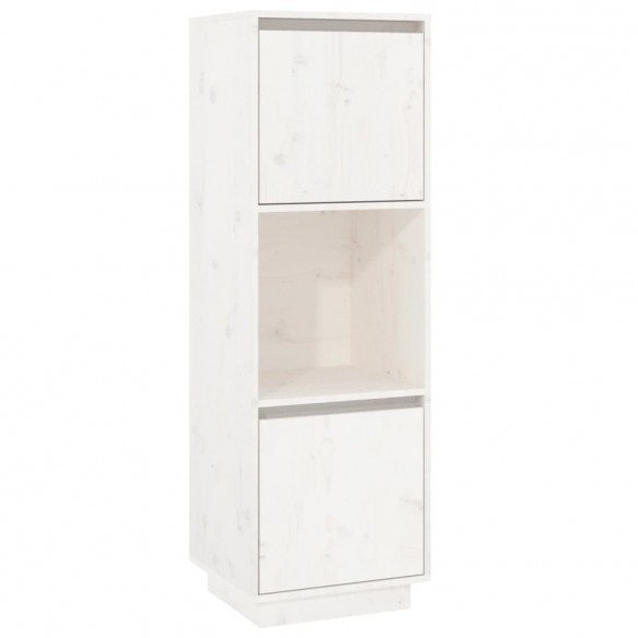 Buffet Blanc 38x35x117 cm Bois massif de pin