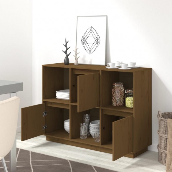 Buffet Marron miel 110.5x35x80 cm Bois massif de pin