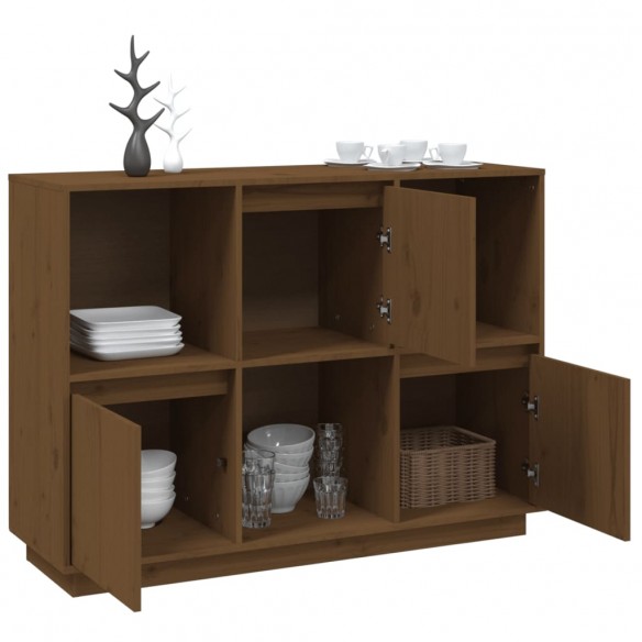 Buffet Marron miel 110.5x35x80 cm Bois massif de pin