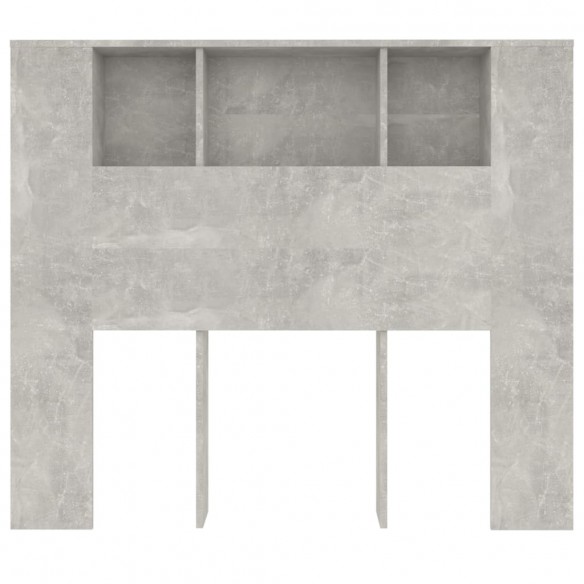 Armoire de tête de lit gris béton 120x18,5x102,5 cm