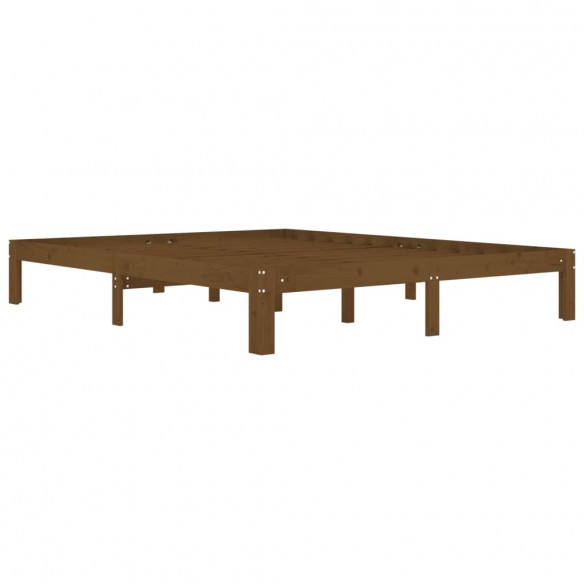 Cadre de lit Marron miel Bois de pin massif 160x200 cm