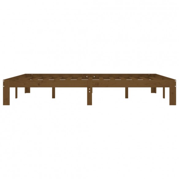 Cadre de lit Marron miel Bois de pin massif 160x200 cm