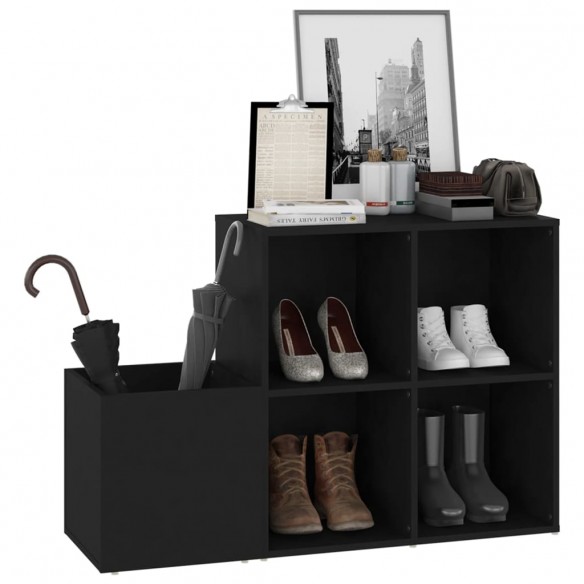 Armoire à chaussures d'entrée Noir 105x35,5x70 cm Aggloméré