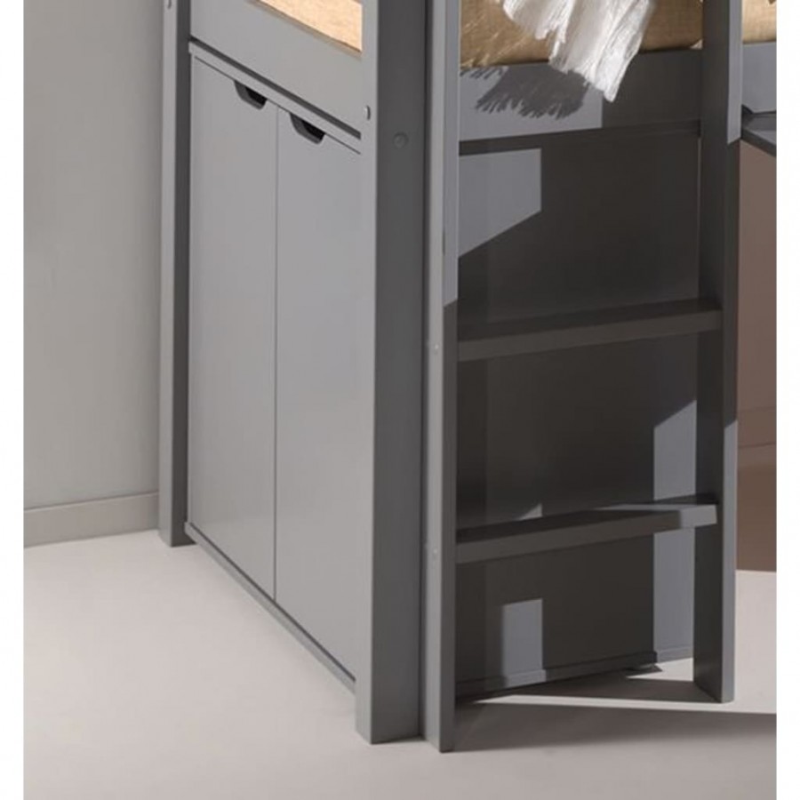 Armoire de rangement à 2 portes Pino Bois Gris