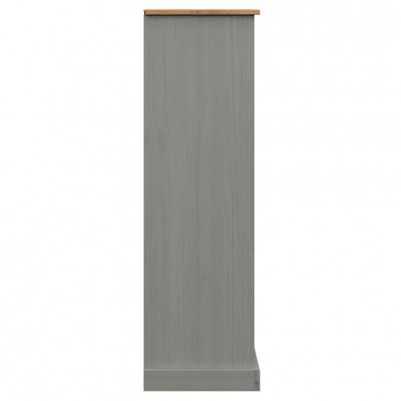 Bibliothèque VIGO gris 90x35x114,5 cm bois massif de pin