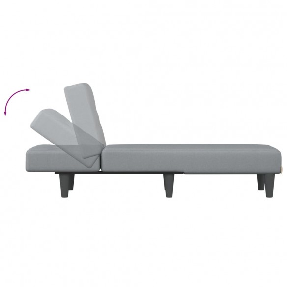 Chaise longue gris clair tissu