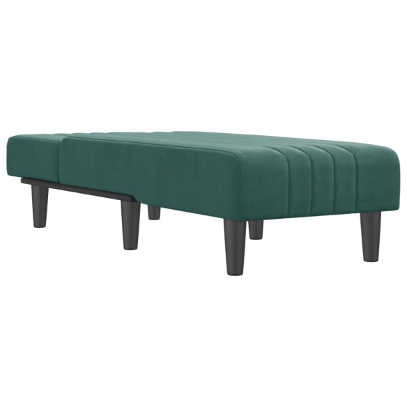 Chaise longue vert foncé velours