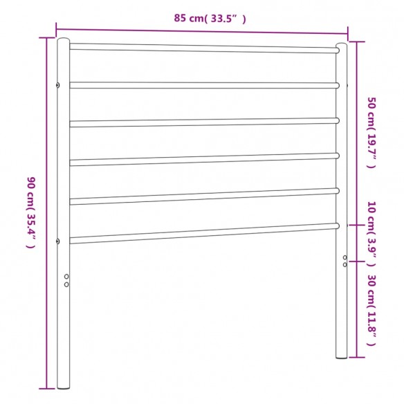 Tête de lit métal noir 80 cm