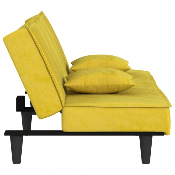 Canapé-lit jaune Velours