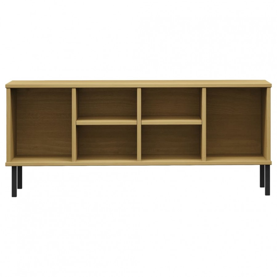 Étagère à chaussures pieds en métal Brun 106x35x45 cm Bois OSLO