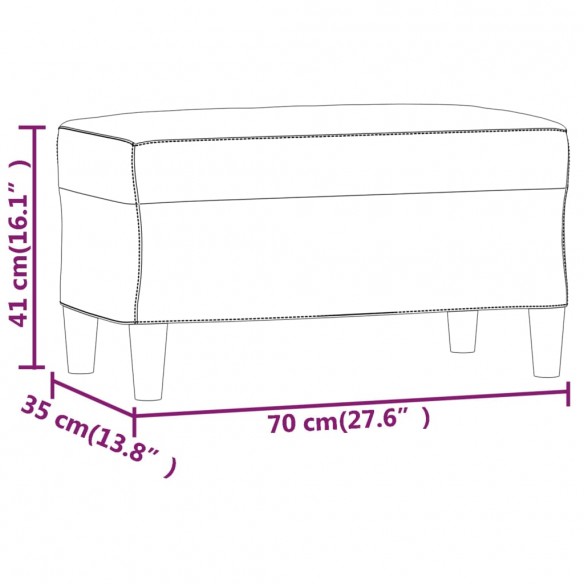 Banc Gris 70x35x41 cm Similicuir