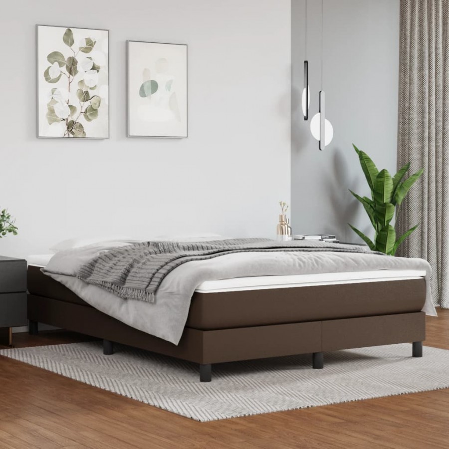 Matelas de lit à ressorts ensachés Marron 140x190x20 cm