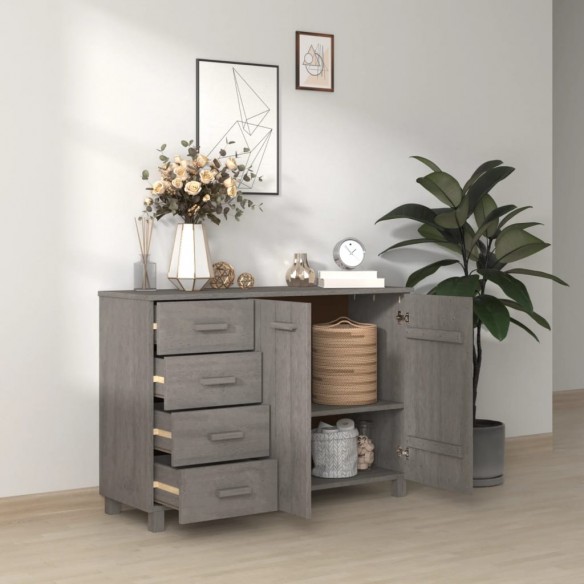 Buffet HAMAR Gris clair 113x40x80 cm Bois massif de pin