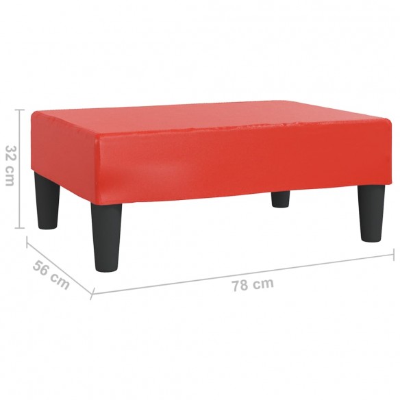 Repose-pied Rouge 78x56x32 cm Similicuir