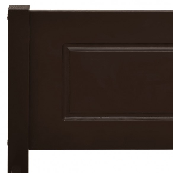 Cadre de lit Bois de pin massif Marron foncé 100x200 cm