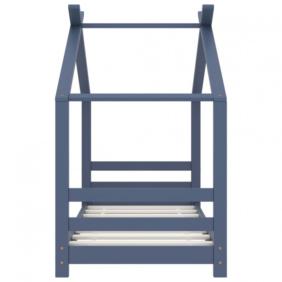 Lit d'enfant Gris Bois de pin massif 70x140 cm Lit d'enfant Gris Bois de pin massif 70x140 cm