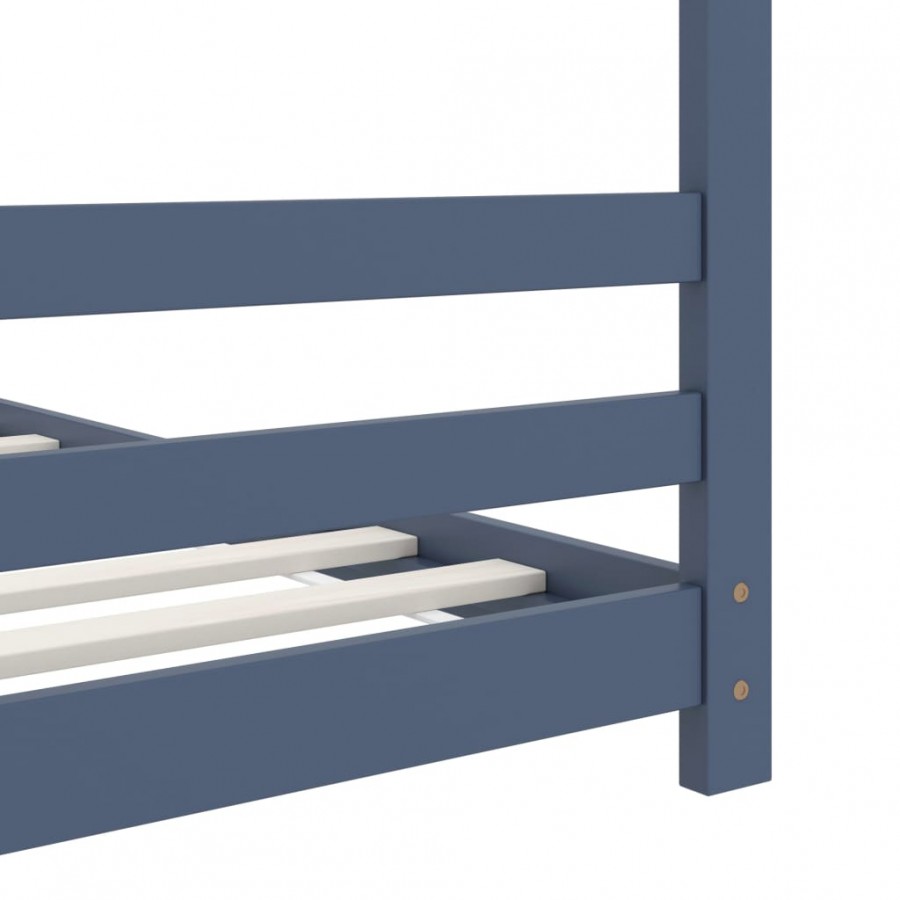 Lit d'enfant Gris Bois de pin massif 70x140 cm Lit d'enfant Gris Bois de pin massif 70x140 cm
