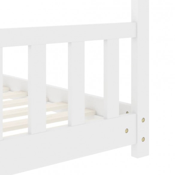 Cadre de lit d'enfant Blanc Bois de pin massif 80x160 cm