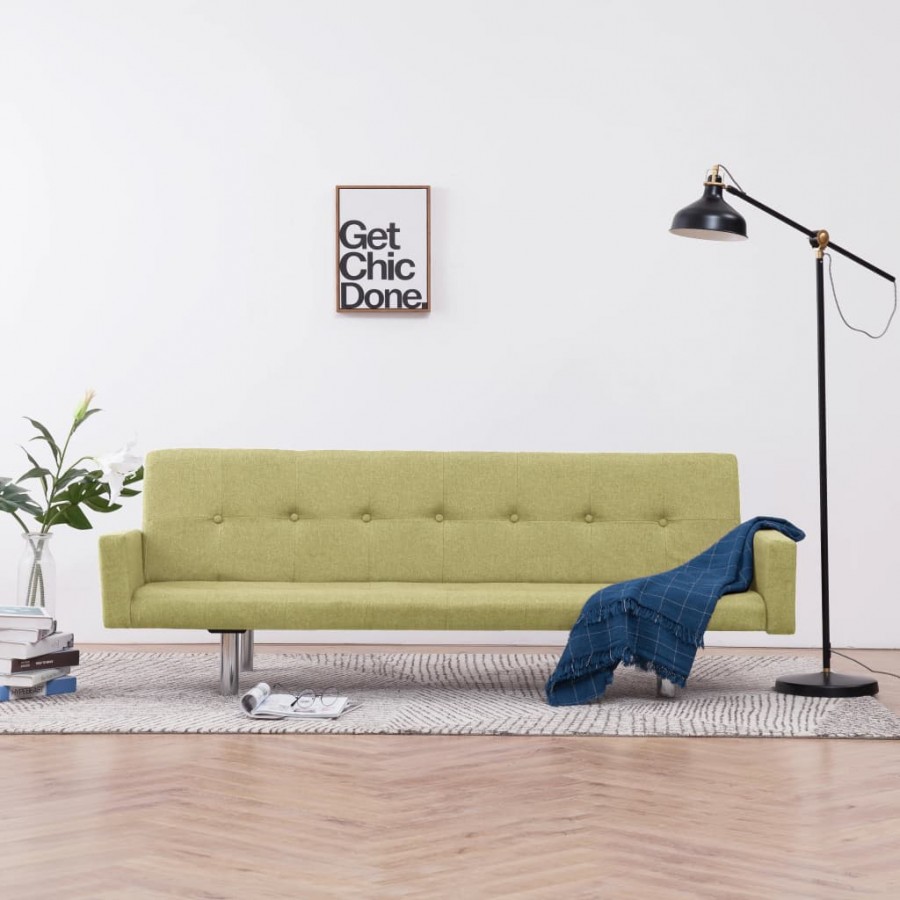 Canapé-lit avec accoudoir Vert Polyester