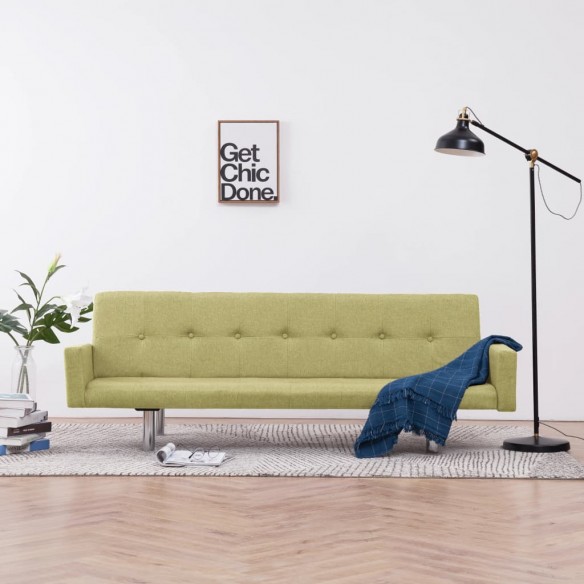 Canapé-lit avec accoudoir Vert Polyester