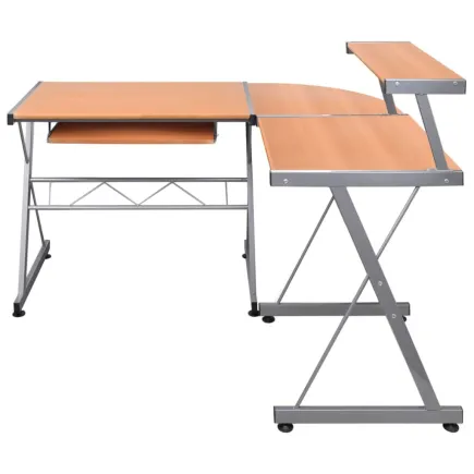 Bureau d'ordinateur d'angle Marron 132x112x99cm Bois ingénierie 2