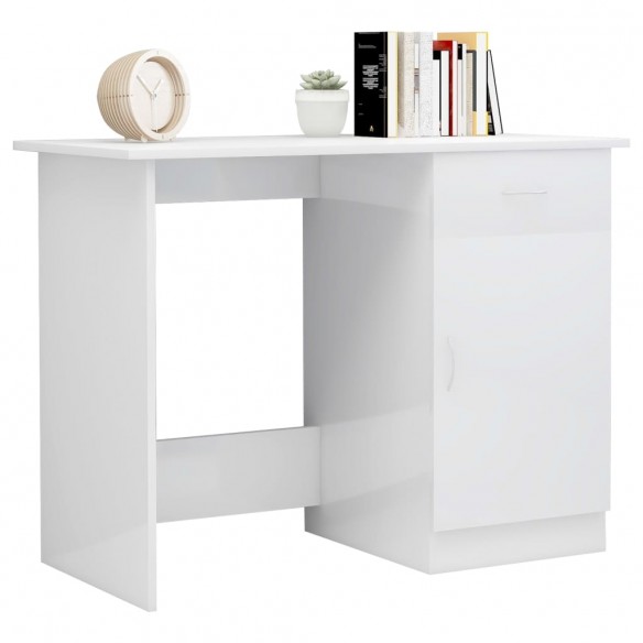 Bureau Blanc brillant 100 x 50 x 76 cm Aggloméré