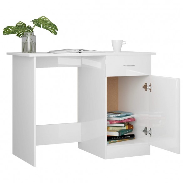 Bureau Blanc brillant 100 x 50 x 76 cm Aggloméré