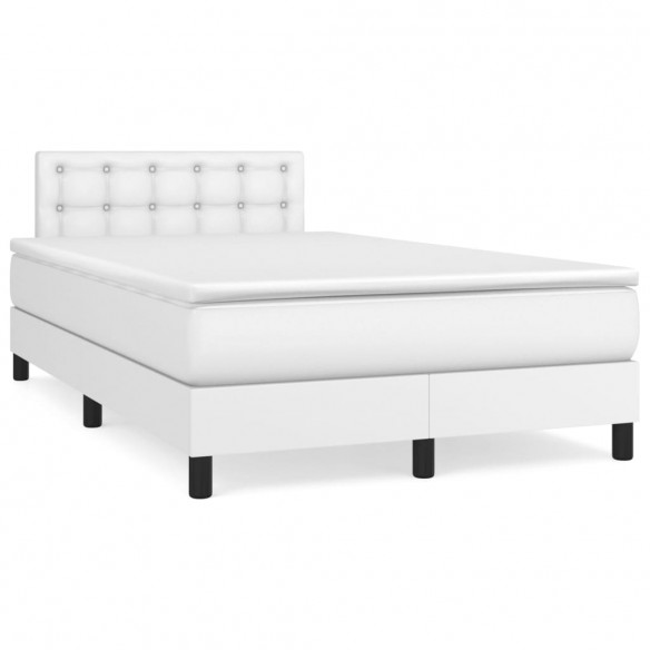 Cadre de lit avec matelas Blanc 120x200cm Similicuir