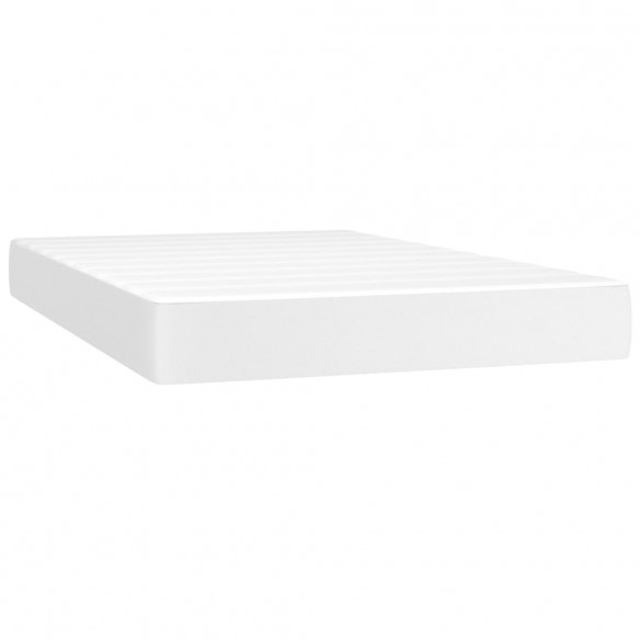 Cadre de lit avec matelas Blanc 120x200cm Similicuir