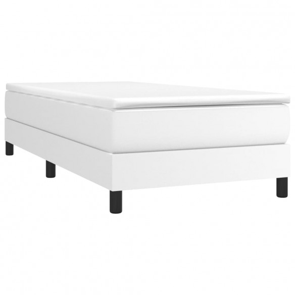 Cadre de lit avec matelas Blanc 80x200 cm Similicuir