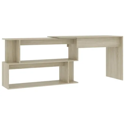 Bureau d'angle Chêne sonoma 200x50x76 cm Aggloméré 2