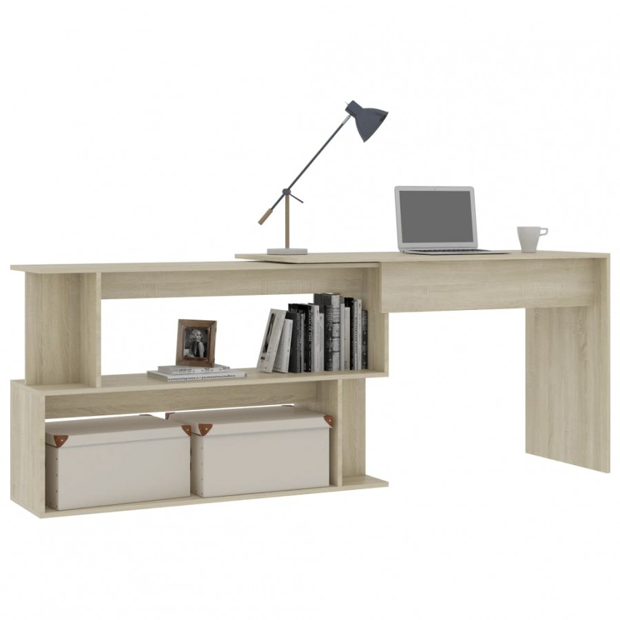 Bureau d'angle Chêne sonoma 200x50x76 cm Aggloméré