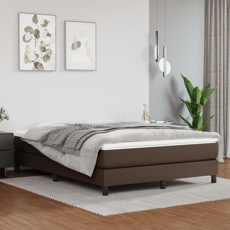 Cadre de lit avec matelas Marron 140x190 cm