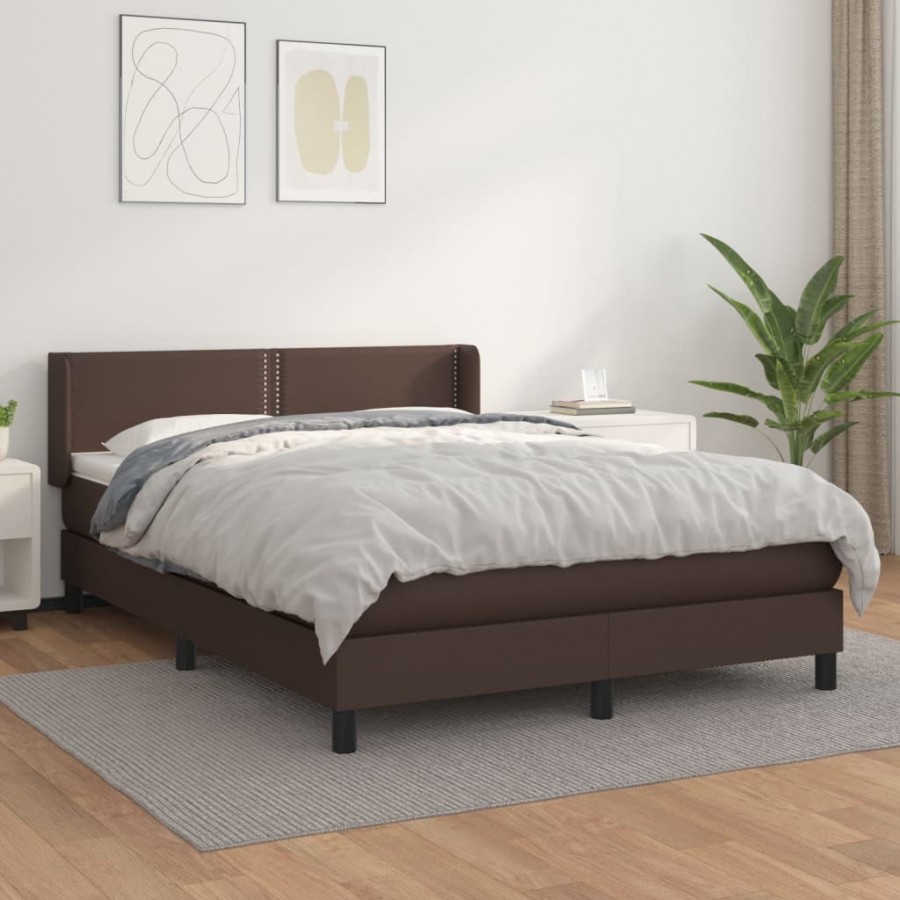 Cadre de lit avec matelas Marron 140x190 cm