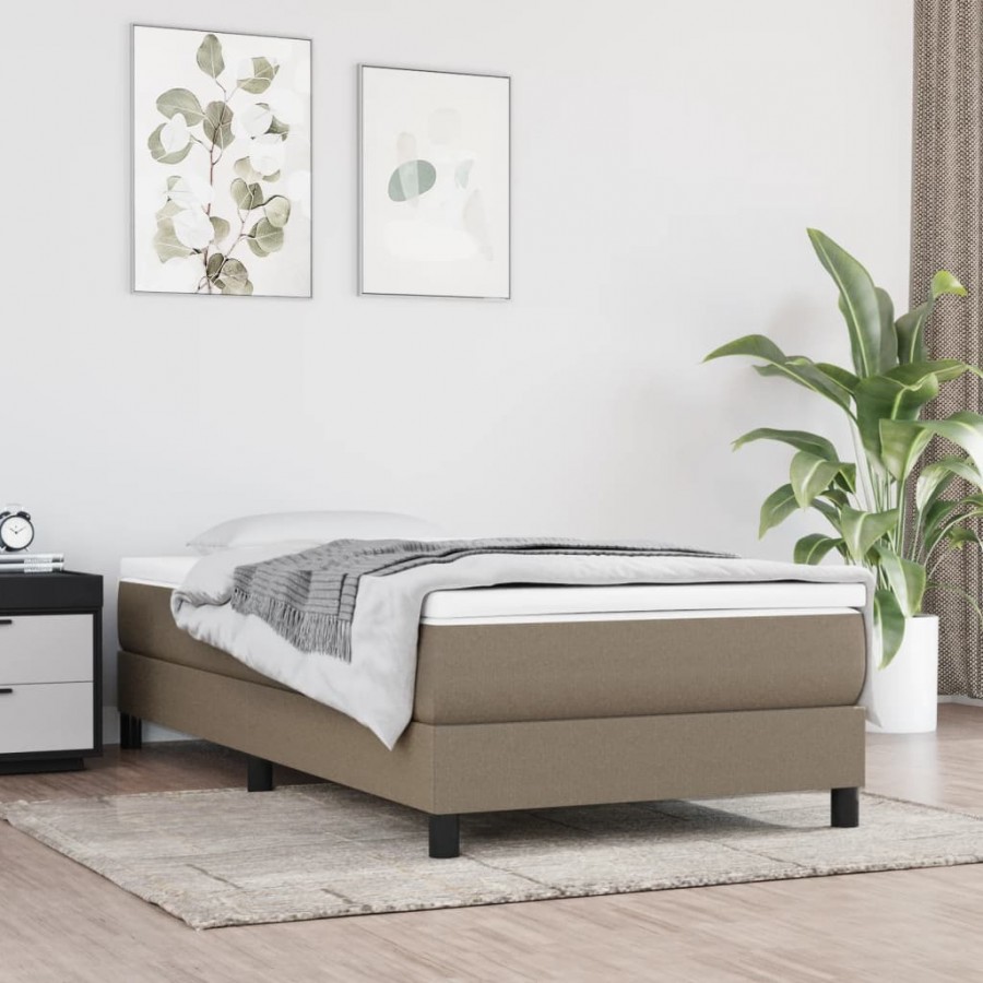 Cadre de lit avec matelas Taupe 80x200 cm Tissu