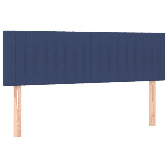 Cadre de lit avec matelas LED Bleu 140x190 cm Tissu