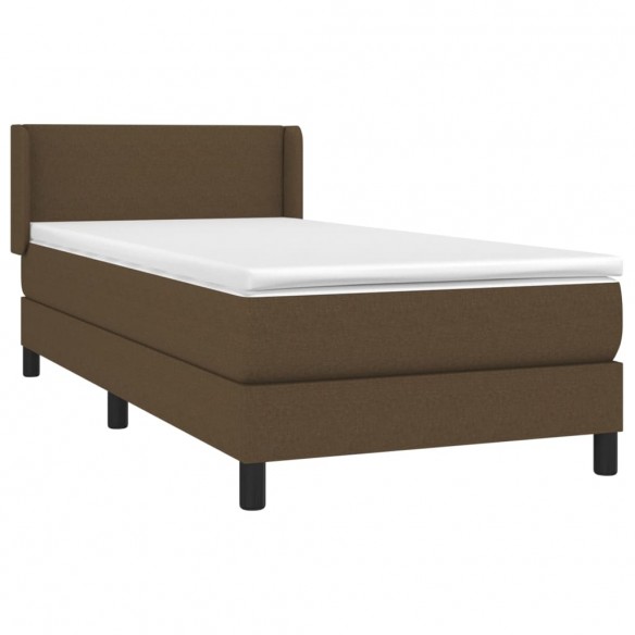 Cadre de lit avec matelas Marron foncé 90x200 cm