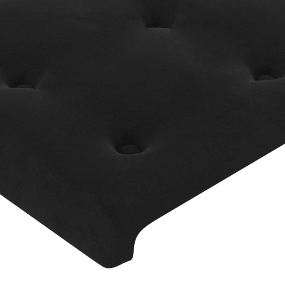 Tête de lit à LED Noir 203x16x78/88 cm Velours