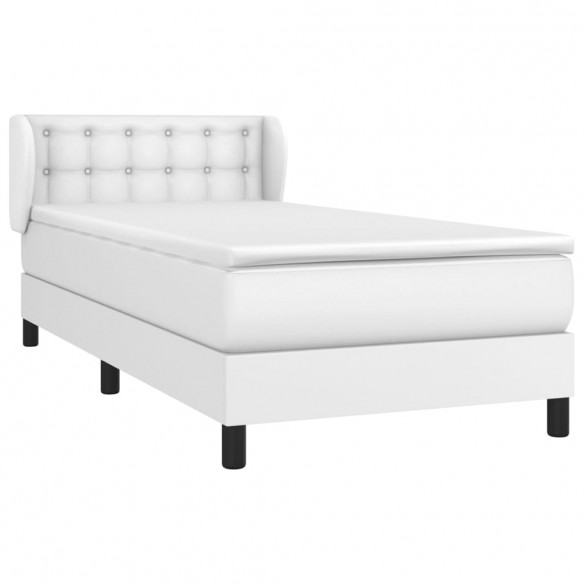 Cadre de lit avec matelas Blanc 80x200 cm Similicuir