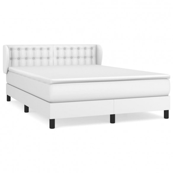 Cadre de lit avec matelas Blanc 140x190cm Similicuir