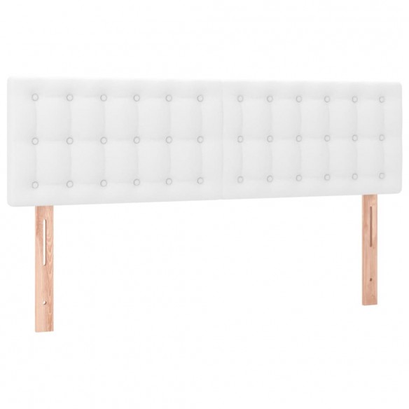 Cadre de lit avec matelas Blanc 140x190cm Similicuir