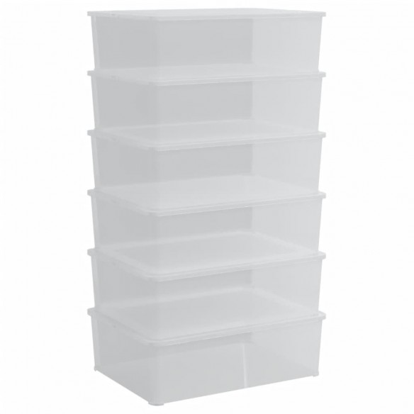 Boîtes de rangement en plastique 6 pcs 25 L empilables