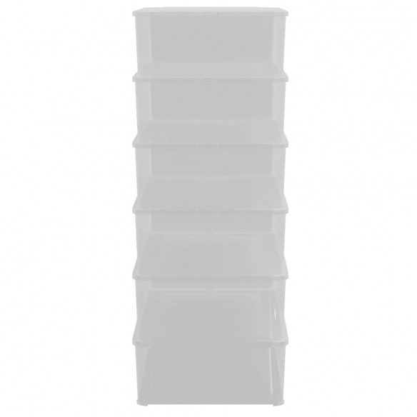 Boîtes de rangement en plastique 6 pcs 25 L empilables