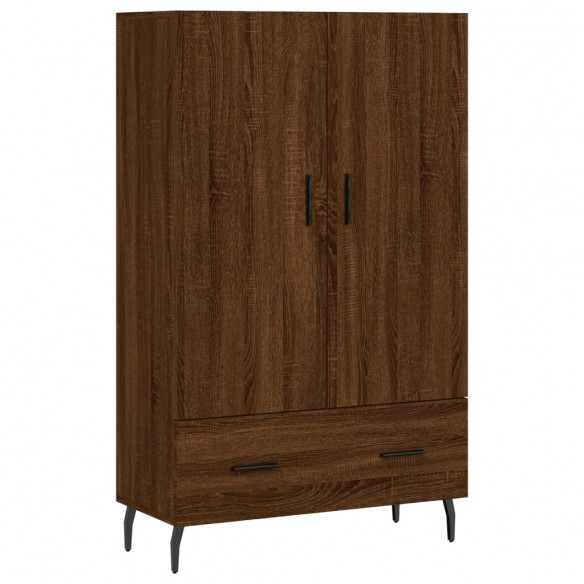 Buffet haut chêne marron 69,5x31x115 cm bois d'ingénierie