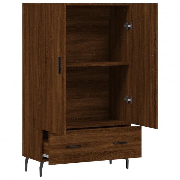 Buffet haut chêne marron 69,5x31x115 cm bois d'ingénierie